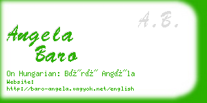 angela baro business card